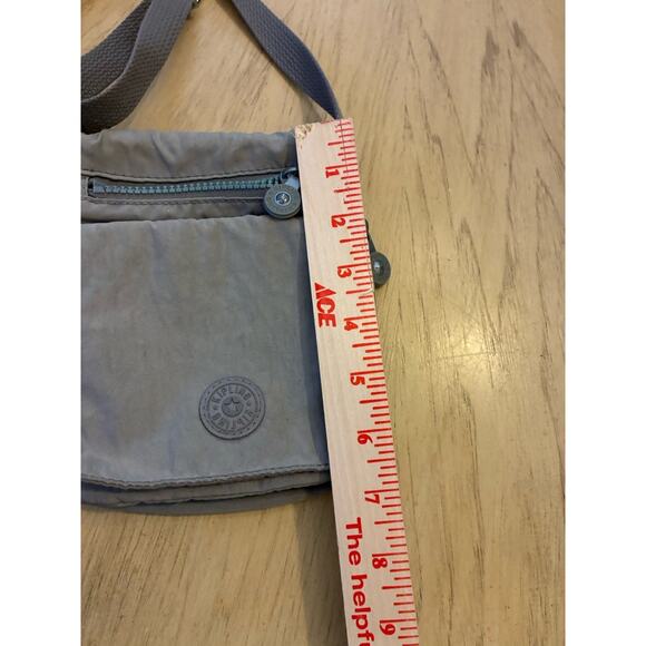 Kipling El Dorado Bag Crossover Purse Flap Pocket Travel Organize Zippers Gray - Picture 7 of 10